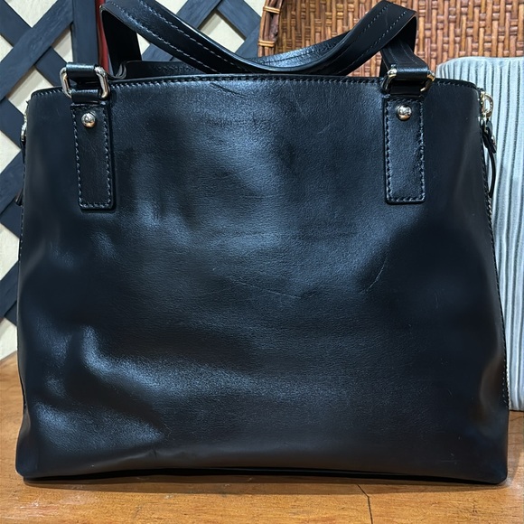 Large Kate Spade New York Black Varick Street Abbie Shoulder Bag Expandable Side - Picture 4 of 16